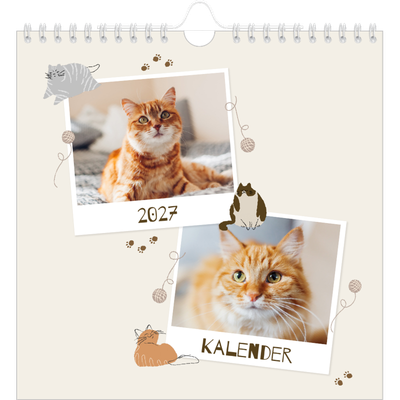 Årskalender kvadratisk — legesyg killing [kalender forside]