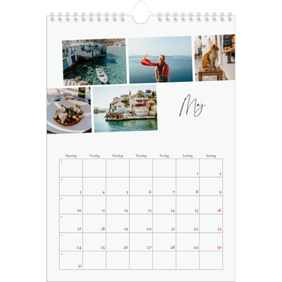 Fotokalender A4 (20 x 30 cm) — Byferie (hvid) [Maj]