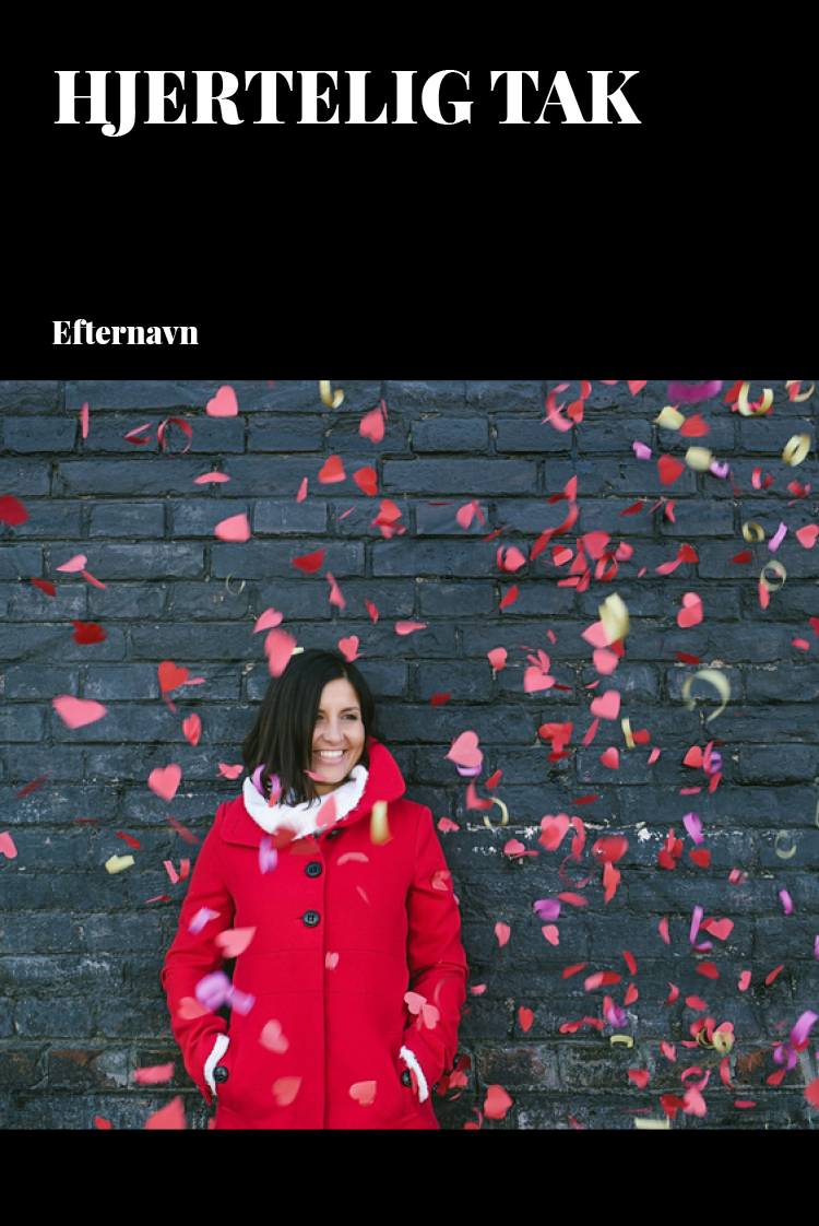 Takkekort — Sort overskrift