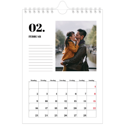 A5 Foto Kalender — Serif og øjeblikke [Februar]