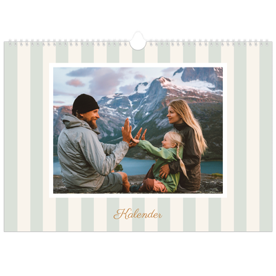 A3 Foto Kalender — Skrift og striber [kalender forside]