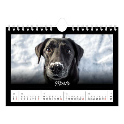 A5 Foto Kalender — Sort minimal [Marts]