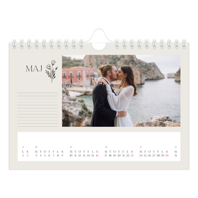 A5 Foto Kalender — Initialer i blomst [Maj]