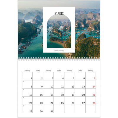 Fotokalender A4 dobbelt (30 x 40 cm) — Den åbne bue [Marts]