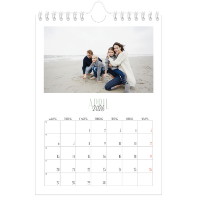 A5 Foto Kalender — Flere fonter [April]