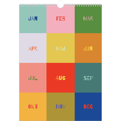 Årskalender A3 — Farverig kalender [kalender forside]