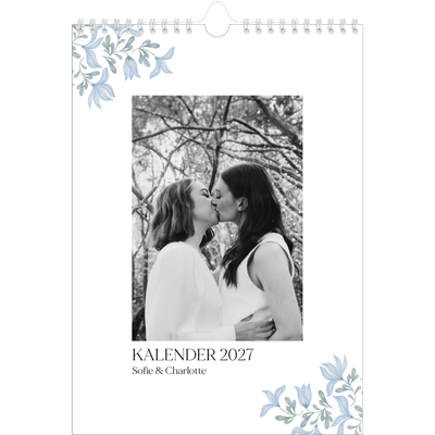 Fotokalender A4 (20 x 30 cm) — Elegant blomstret [kalender forside]