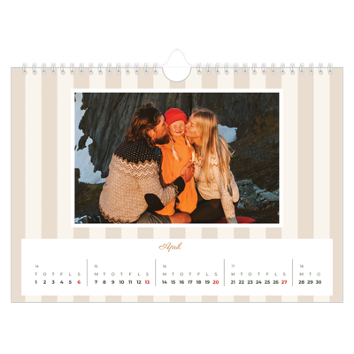 Fotokalender A4 — Skrift og striber [April]