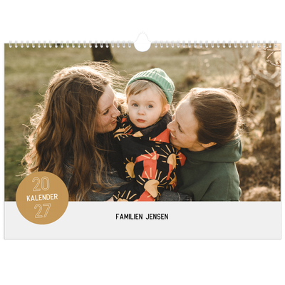 A3 Foto Kalender — Fotoklistermærke [kalender forside]