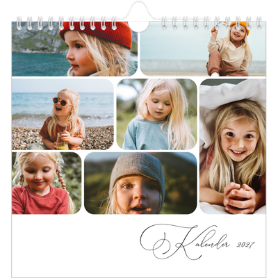 Årskalender kvadratisk — Øjebliksbilleder og skrift [kalender forside]