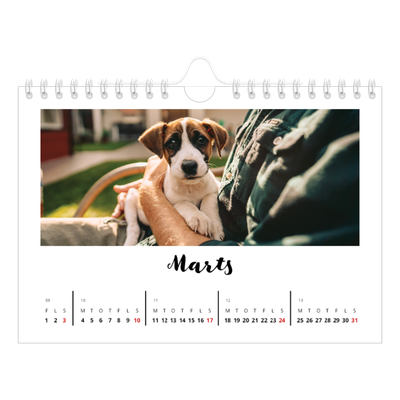 A5 Foto Kalender — Håndskrevet [Marts]