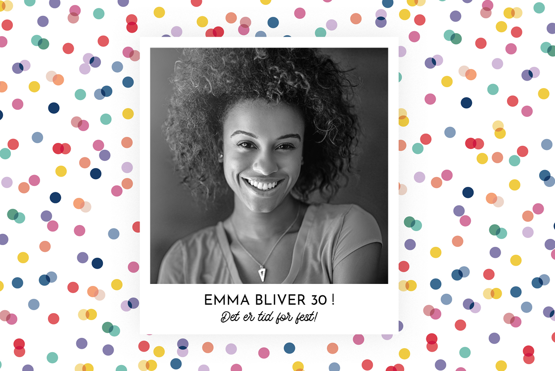 Invitationer — Farverig konfetti