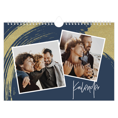 Fotokalender A4 — Gylne penselstrøk [kalender forside]