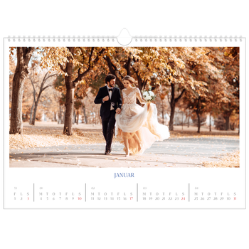 A3 Landskab Fotokalender — Klassisk kobolt
