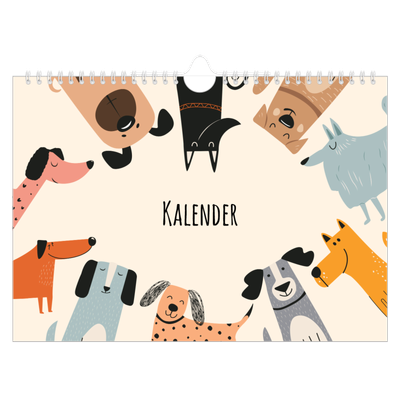 Fotokalender A4 — Hundepoter og kruseduller [kalender forside]