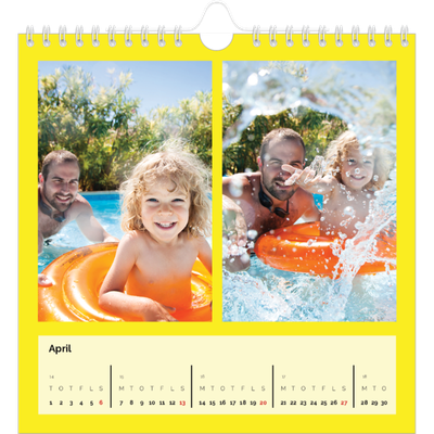 Årskalender kvadratisk — Skarpe farver [April]