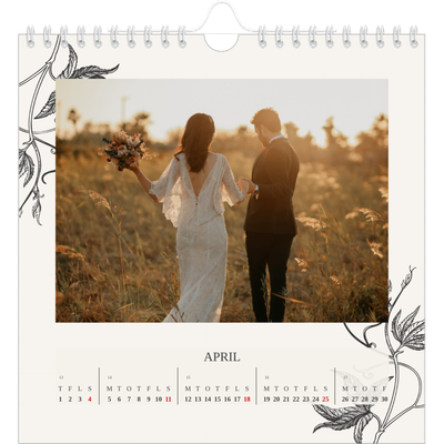 Årskalender kvadratisk — Blek & blomst [April]
