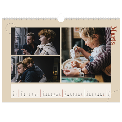 A3 Foto Kalender — Asymmetrisk tekst [Marts]