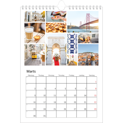 Fotokalender A4 (20 x 30 cm) — Billedgitter [Marts]