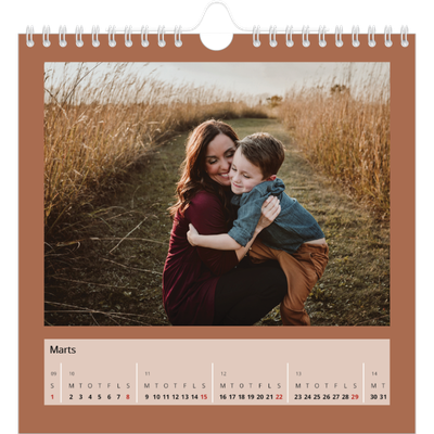 Årskalender kvadratisk — Jordfarver [Marts]