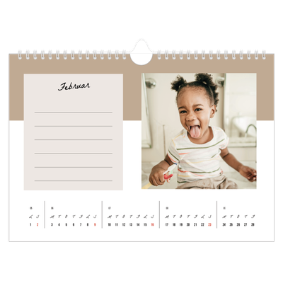 Fotokalender A4 — Kalender med "To do"-liste [Februar]