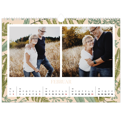 A3 Foto Kalender — Blomstret tapet [Februar]