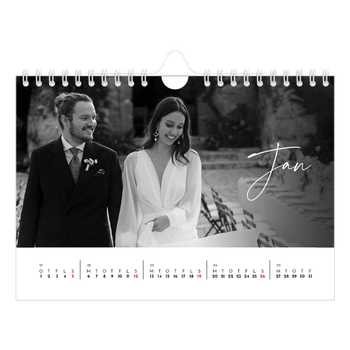 A5 Landskab Fotokalender — Elegant skrift
