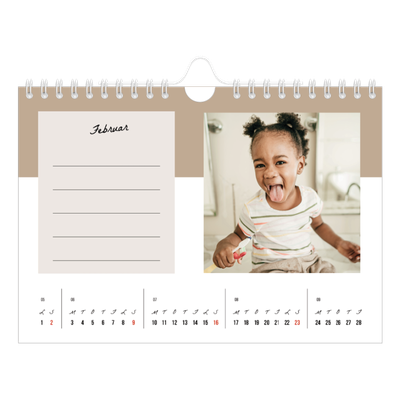 A5 Foto Kalender — Kalender med "To do"-liste [Februar]