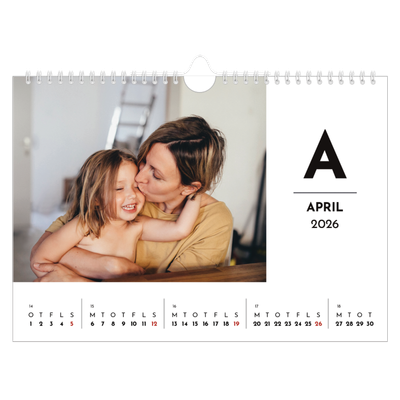 Fotokalender A4 — Bogstav i fokus [April]