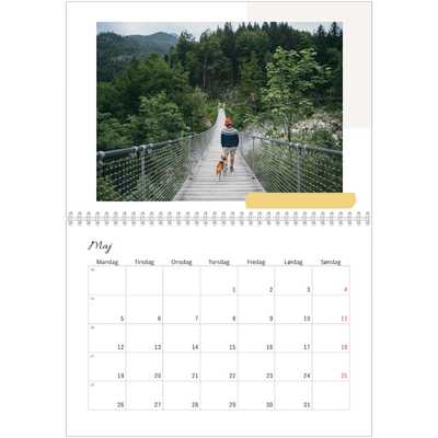 Fotokalender A4 dobbelt (30 x 40 cm) — Pastellfarver [kalender forside]