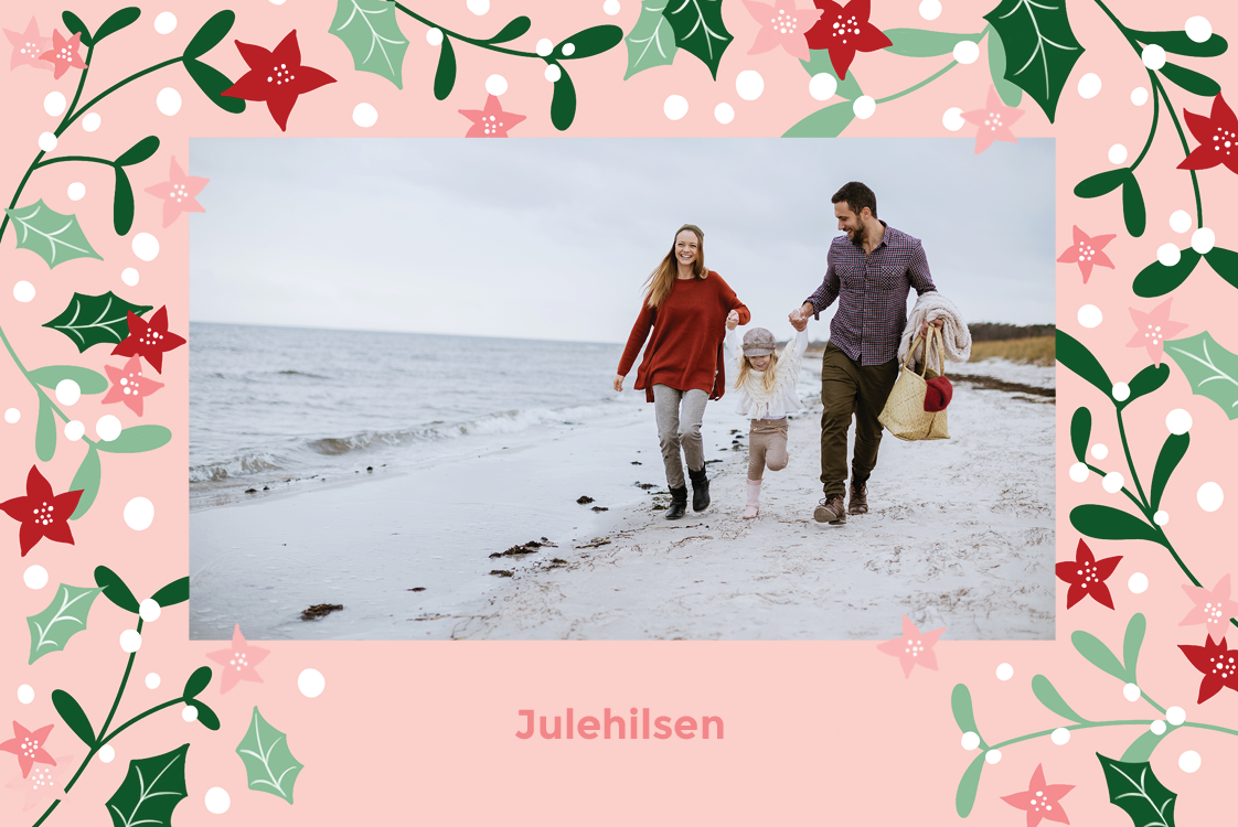 Kort — Lyserød julebusk