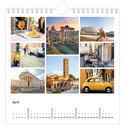 Årskalender kvadratisk — Billedgitter [April]