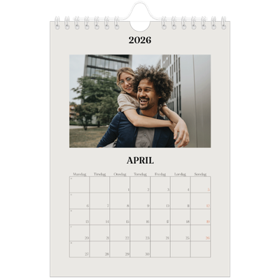 A5 Foto Kalender — Simpelt og moderne [April]