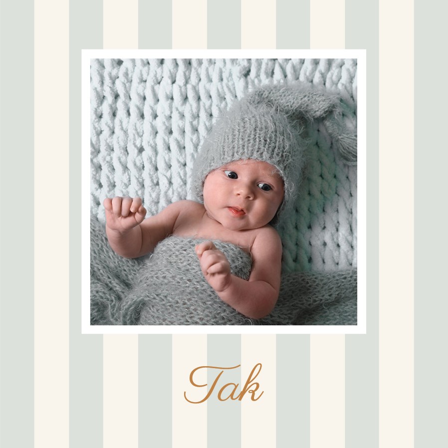 Takkekort — Skrift og striber