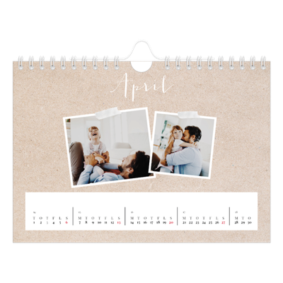 A5 Foto Kalender — Scrapbogs kalender [April]