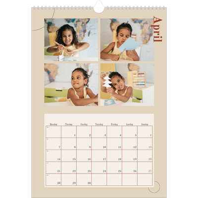 Årskalender A3 — Asymmetrisk tekst [April]