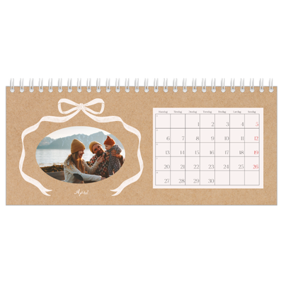Bordkalendere — Ramme med sløjfe [April]