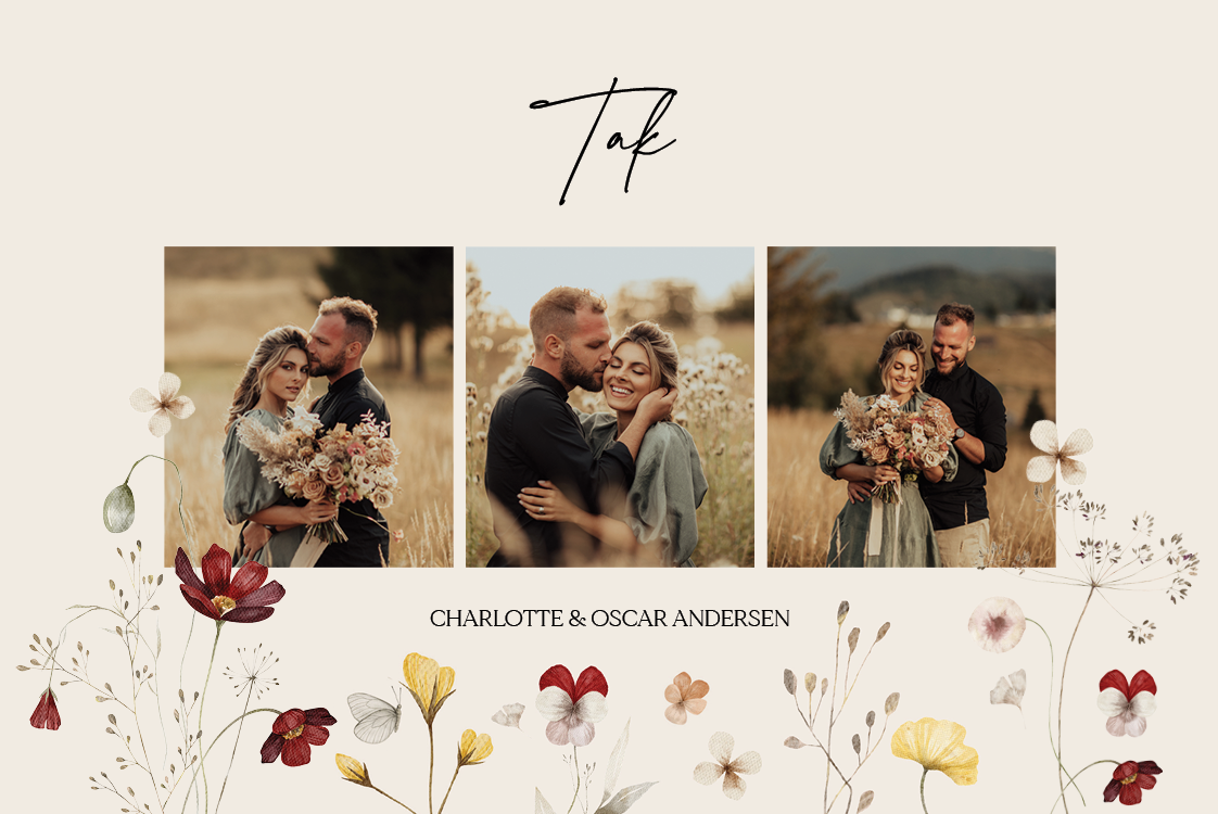 Takkekort — Naturlige bryllupper