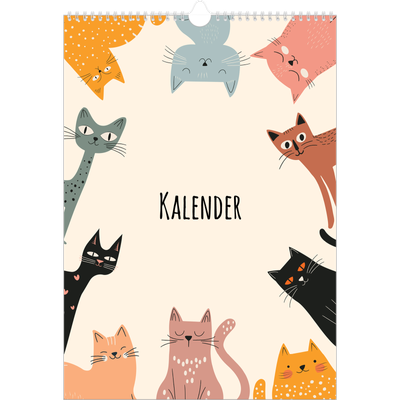 Årskalender A3 — Kattepoter og kruseduller [kalender forside]