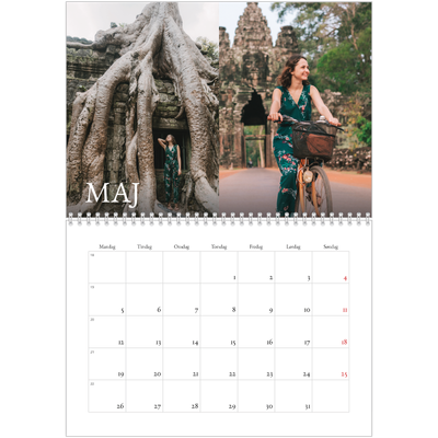 Fotokalender A4 dobbelt (30 x 40 cm) — Simpel serif [kalender forside]