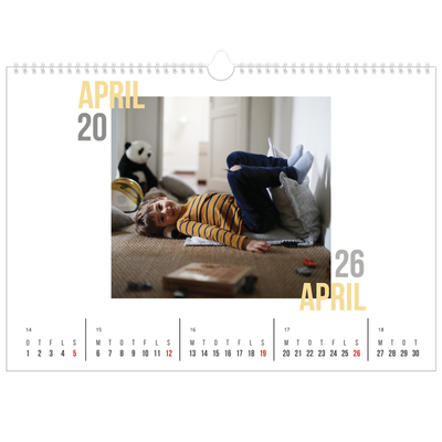 A3 Foto Kalender — Dublet tekst [April]