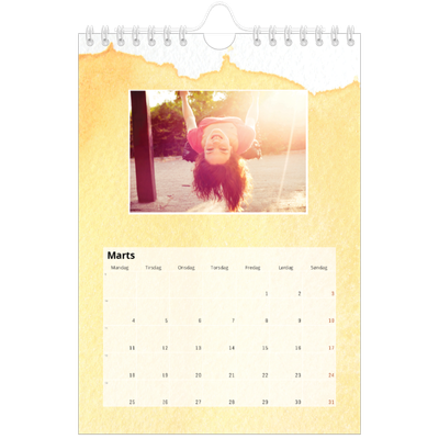A5 Foto Kalender — Akvarel baggrunde [Marts]
