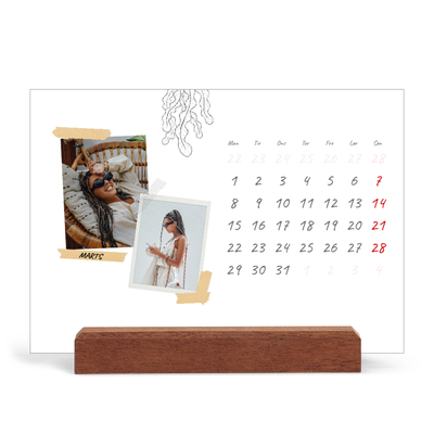 Staffeli kalender - liggende  — Scrapbook stil [Marts]