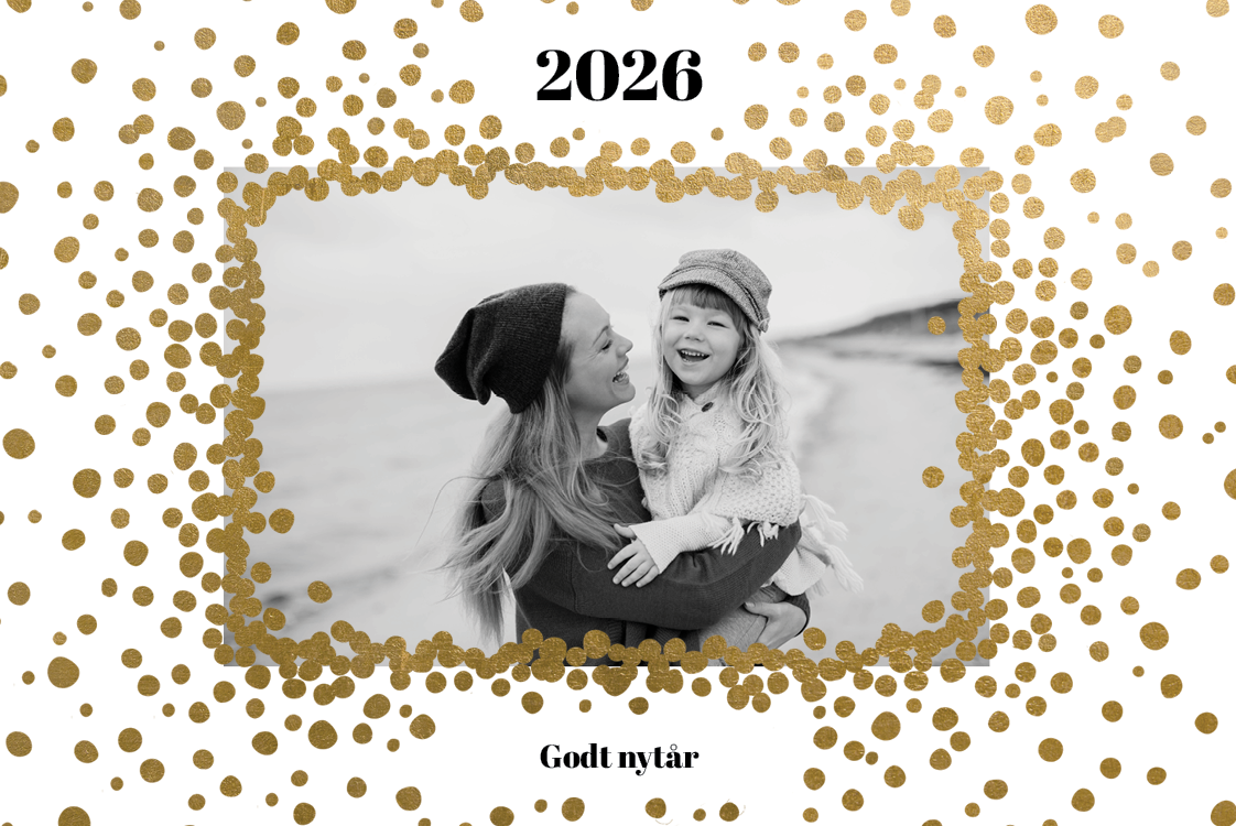 Kort — Guld konfetti