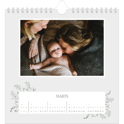 Årskalender kvadratisk — Håndtegnet blomster [Marts]