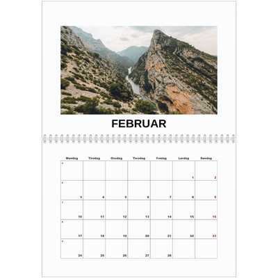 Fotokalender A4 dobbelt (30 x 40 cm) — Simpelt billede [Februar]