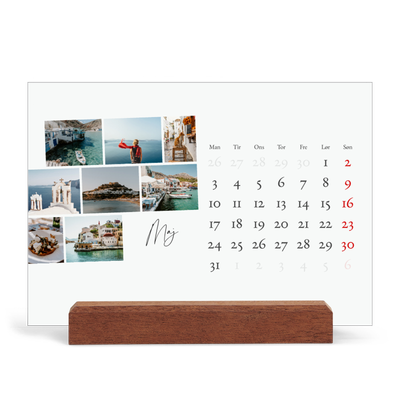 Staffeli kalender - liggende  — Byferie (hvid) [kalender forside]