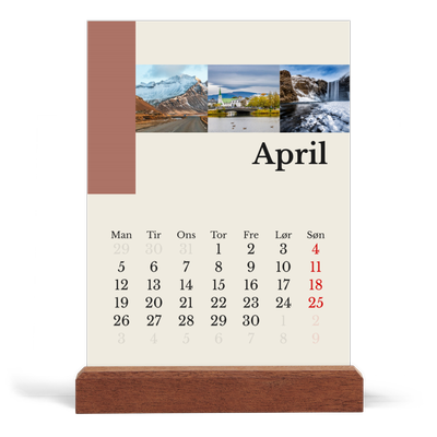 Staffeli kalender - stående  — Verdens seværdigheder [April]