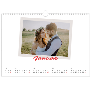 A3 Landskab Fotokalender — Signeret tryk
