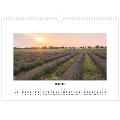 A3 Foto Kalender — Simpelt billede [Marts]